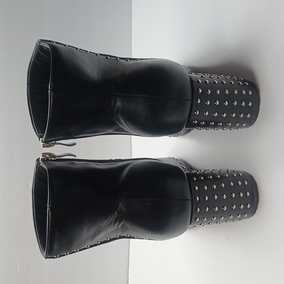 Elegant Black Studded Ankle Boots - Picture 9 of 9